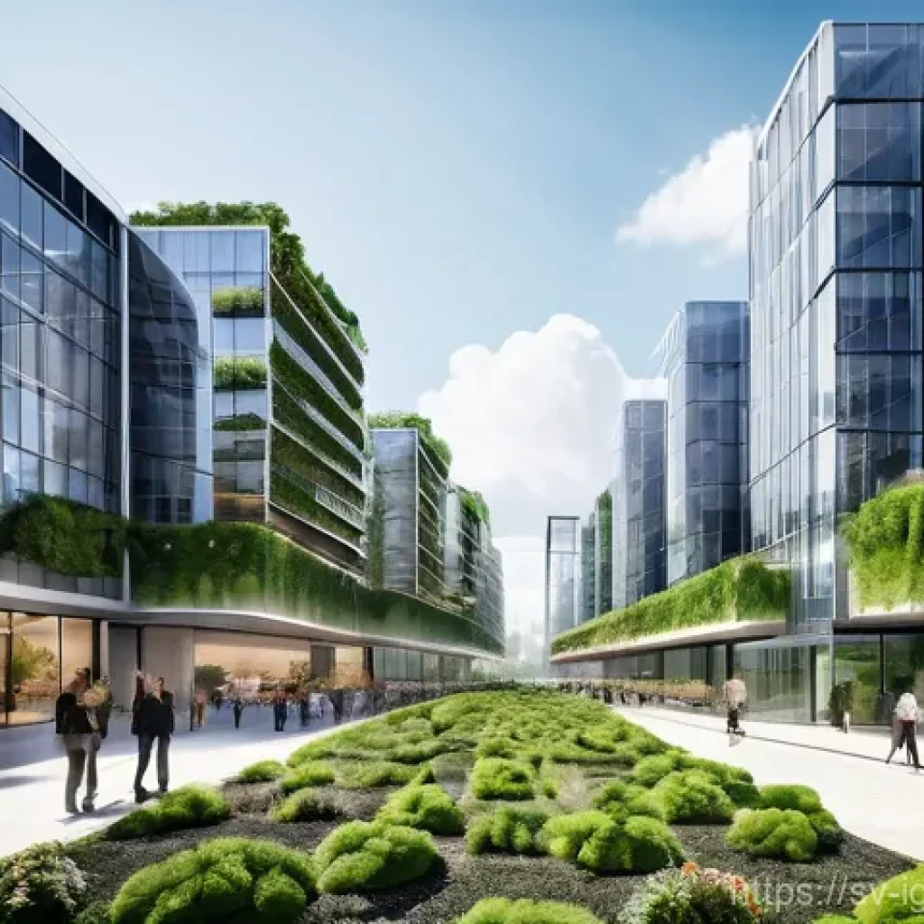 투자자로서의 책임과 역할 - **Sustainable Cityscape of Tomorrow:**
A serene, futuristic cityscape, bathed in soft, natural s...