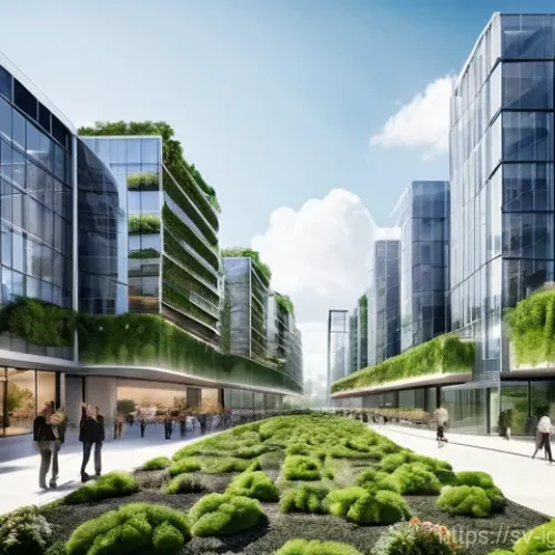 투자자로서의 책임과 역할 - **Sustainable Cityscape of Tomorrow:**
    A serene, futuristic cityscape, bathed in soft, natural s...