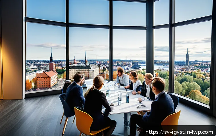 앤젤 투자 네트워크 활용법 - A professional networking event in Stockholm with diverse entrepreneurs and angel investors engaging...